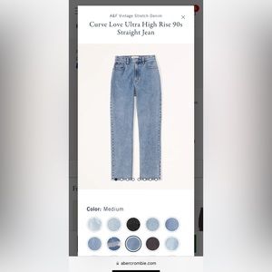 Abercrombie curve love  ultra high rise 90s straight jean!